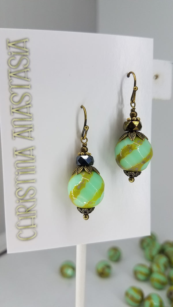 Mint Green Czech Glass Bit of Bliss