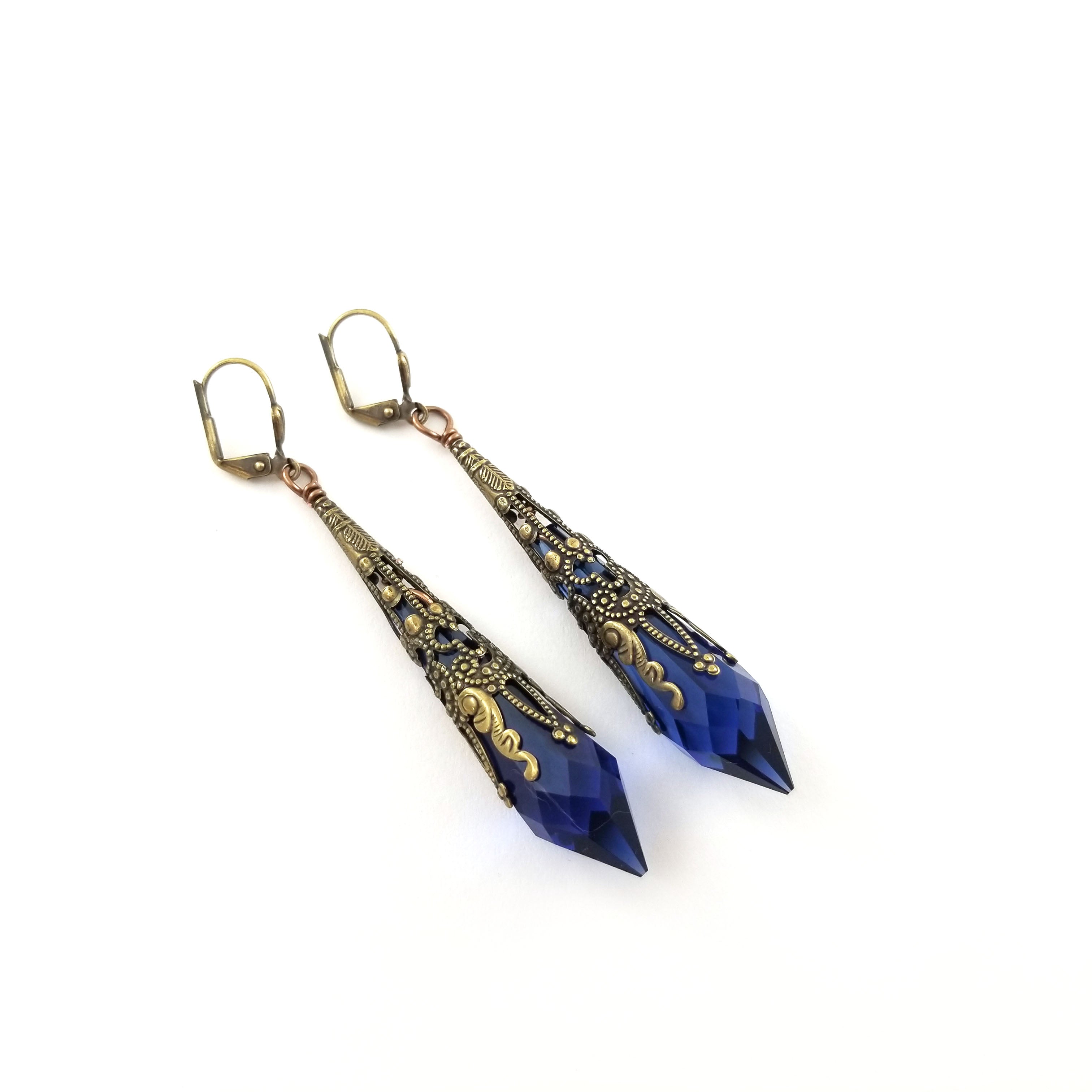 Drops of Joy Earrings- Cobalt Blue