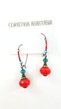 Crimson and Teal Nomad Earrings