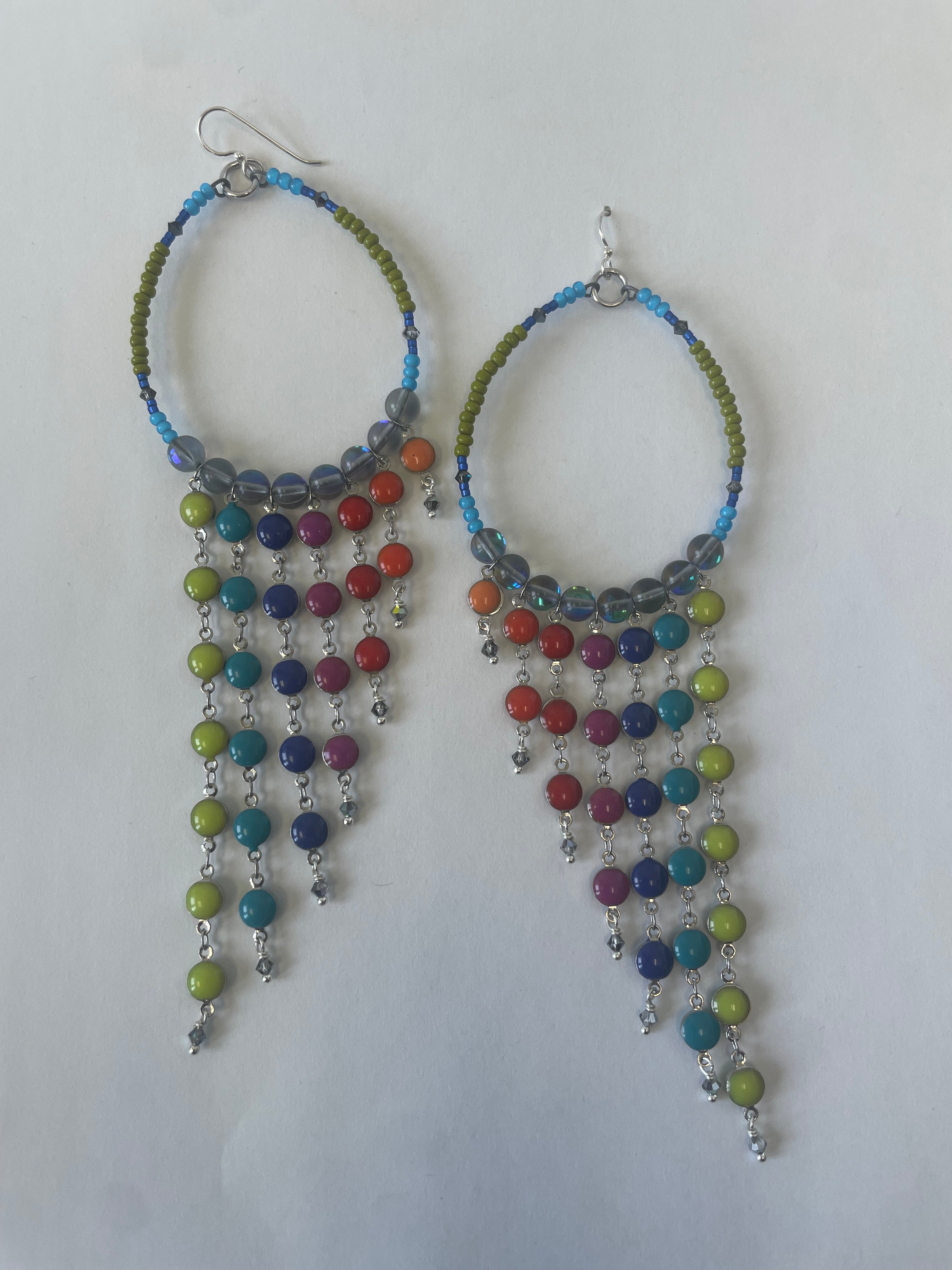 Chartreuse & Sky Blue Earrings