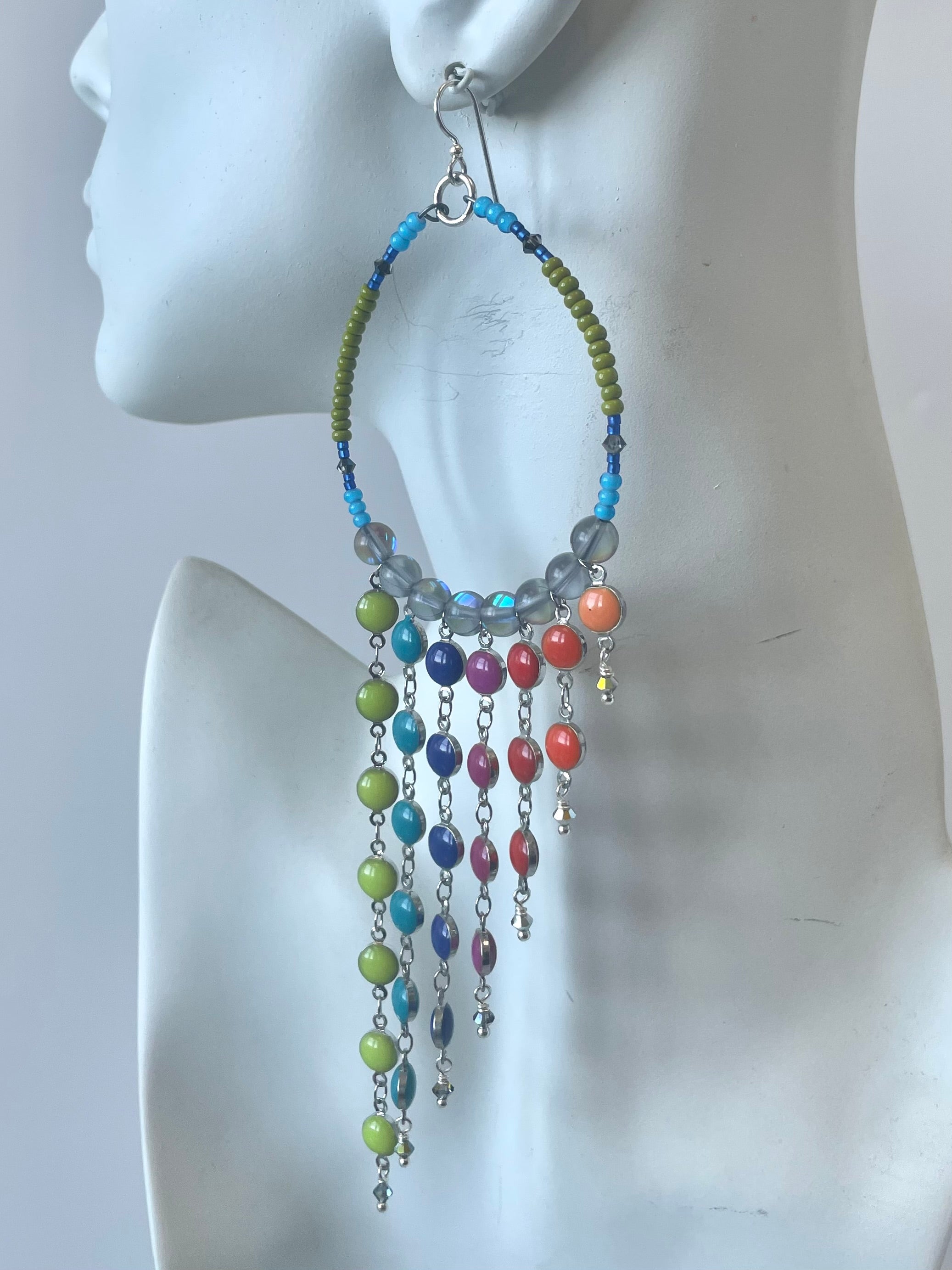 Chartreuse & Sky Blue Earrings