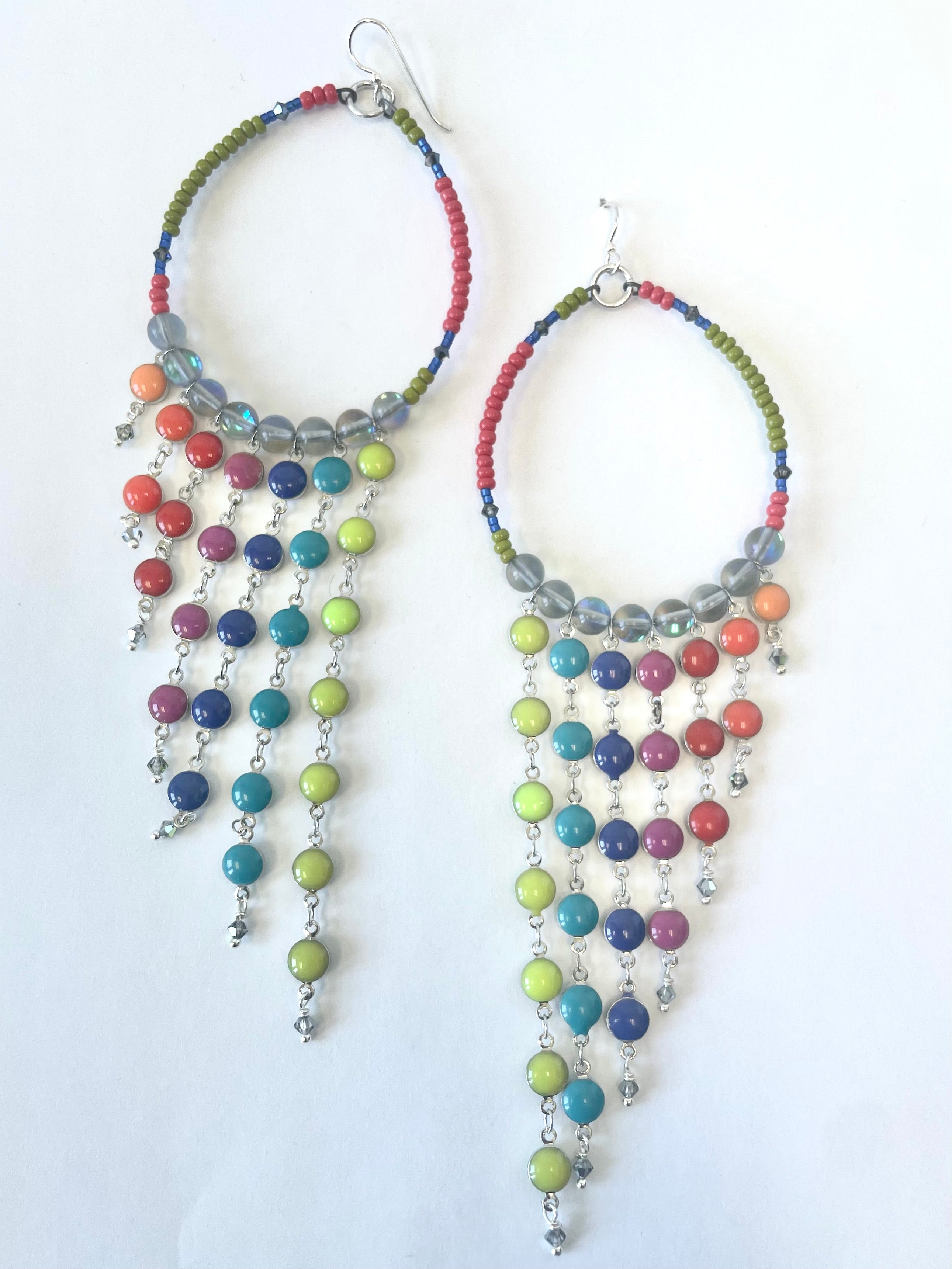 Chartreuse & Salmon Earrings