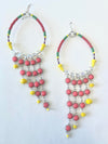 Pink & Yellow Chandelier Earrings