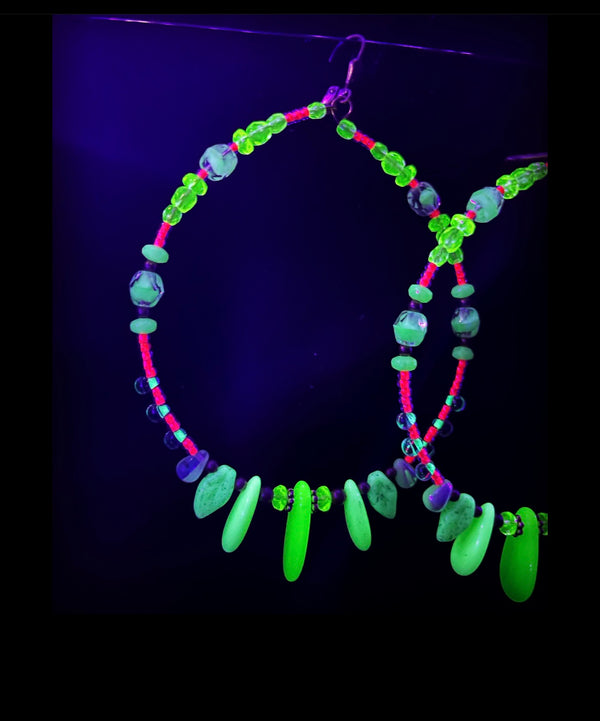 Black Light Large Hoop Earrings