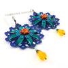 Blue Orange Mucha Earrings