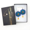 Blue Orange Mucha Earrings