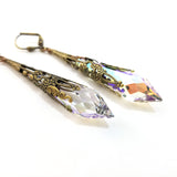 Drops of Joy Earrings- Clear Aurora Borealis