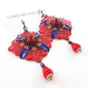 Grand Crimson Mucha Earrings